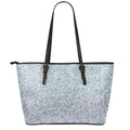 Diamond (NOT Real) Glitter Print Leather Tote Bag With Zipper