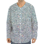 Diamond (NOT Real) Glitter Print Long Sleeve Baseball Jersey