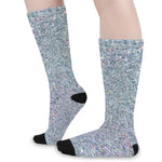 Diamond (NOT Real) Glitter Print Long Socks