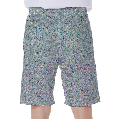 Diamond (NOT Real) Glitter Print Men's Beach Shorts