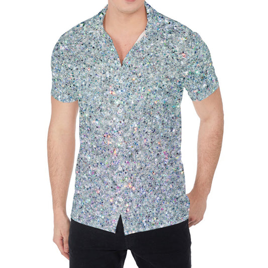 Diamond (NOT Real) Glitter Print Men's Shirt