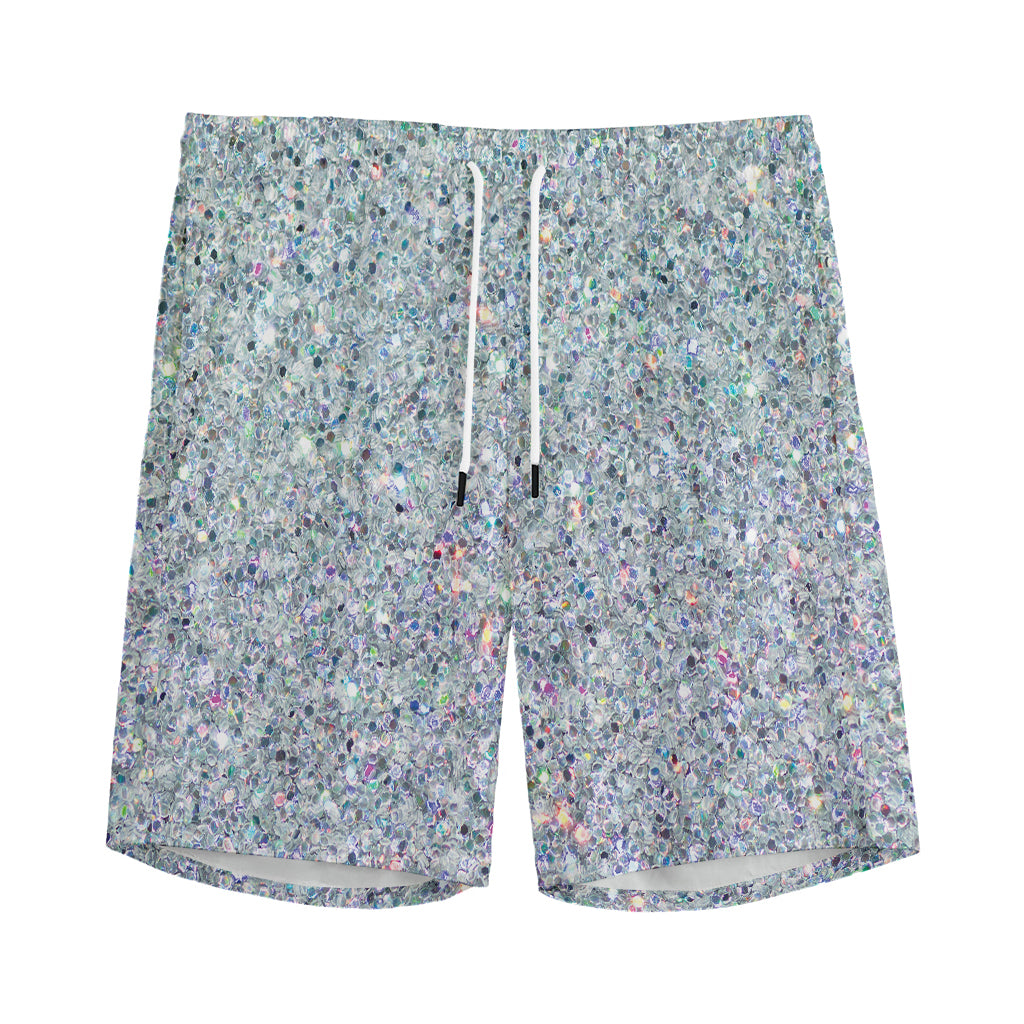 Diamond (NOT Real) Glitter Print Men's Sports Shorts