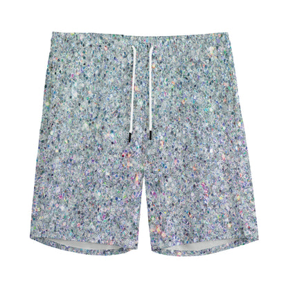 Diamond (NOT Real) Glitter Print Men's Sports Shorts