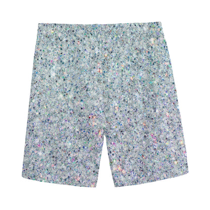 Diamond (NOT Real) Glitter Print Men's Sports Shorts