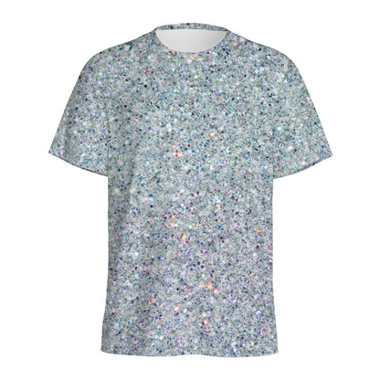 Diamond (NOT Real) Glitter Print Men's Sports T-Shirt