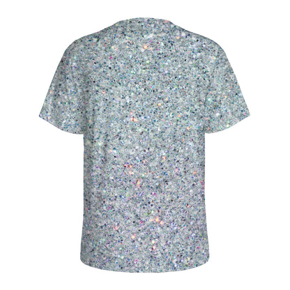 Diamond (NOT Real) Glitter Print Men's Sports T-Shirt