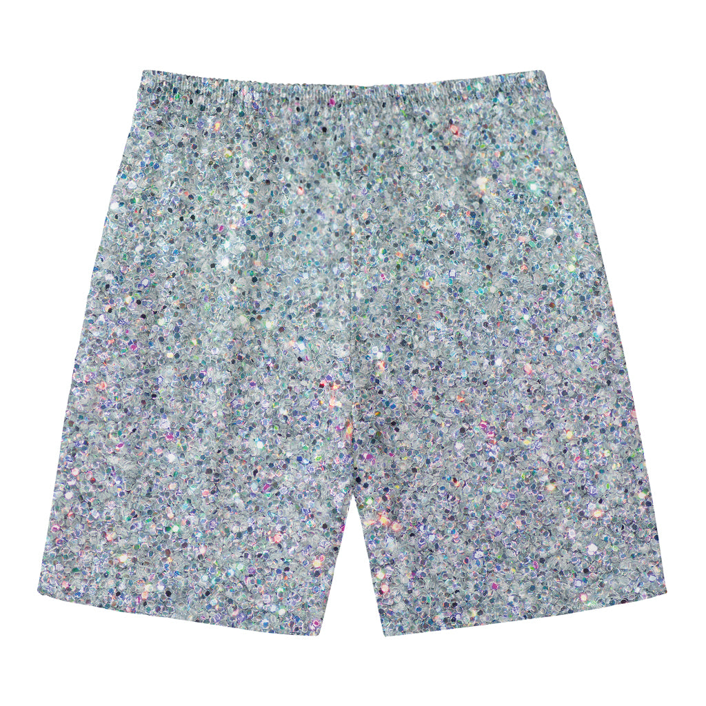 Diamond (NOT Real) Glitter Print Men's Swim Trunks