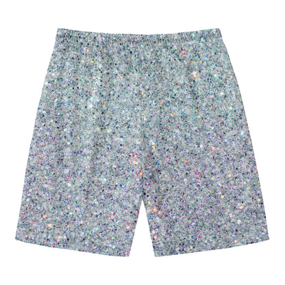 Diamond (NOT Real) Glitter Print Men's Swim Trunks