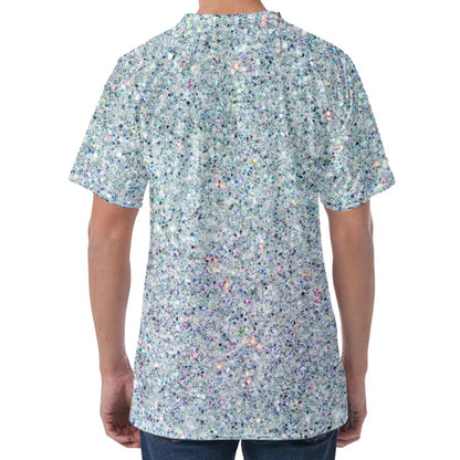 Diamond (NOT Real) Glitter Print Men's Velvet T-Shirt