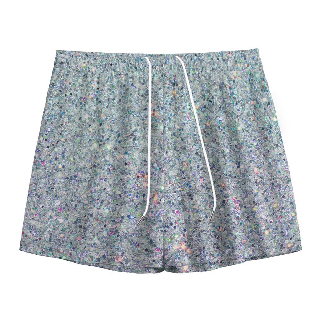 Diamond (NOT Real) Glitter Print Mesh Shorts