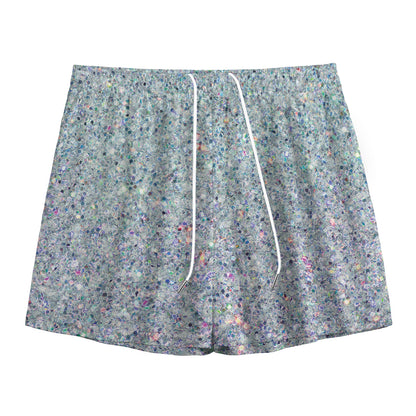 Diamond (NOT Real) Glitter Print Mesh Shorts