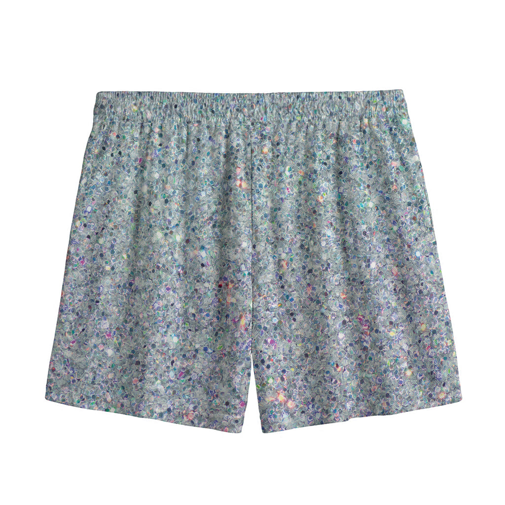 Diamond (NOT Real) Glitter Print Mesh Shorts