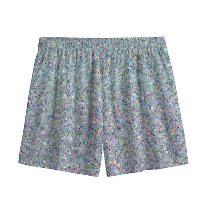 Diamond (NOT Real) Glitter Print Mesh Shorts