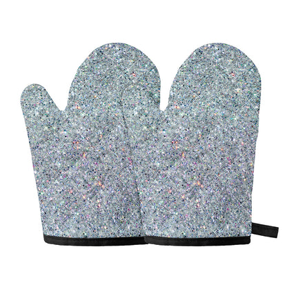 Diamond (NOT Real) Glitter Print Oven Mitts