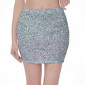 Diamond (NOT Real) Glitter Print Pencil Mini Skirt