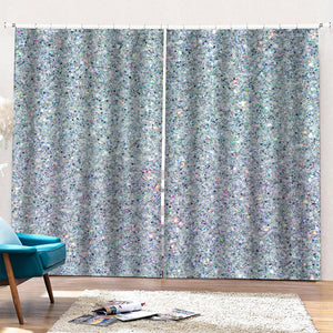 Diamond (NOT Real) Glitter Print Pencil Pleat Curtains