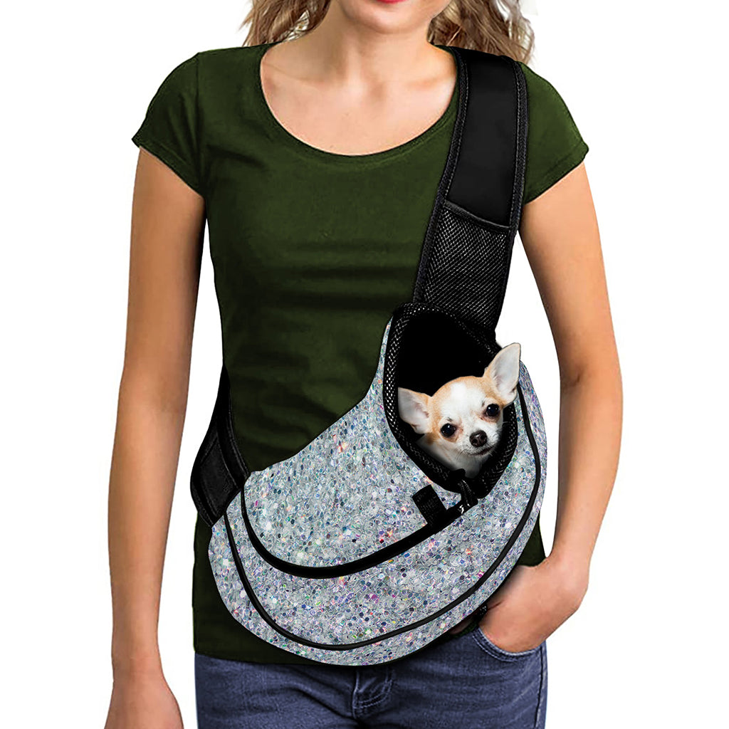 Diamond (NOT Real) Glitter Print Pet Sling Carrier