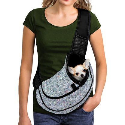 Diamond (NOT Real) Glitter Print Pet Sling Carrier