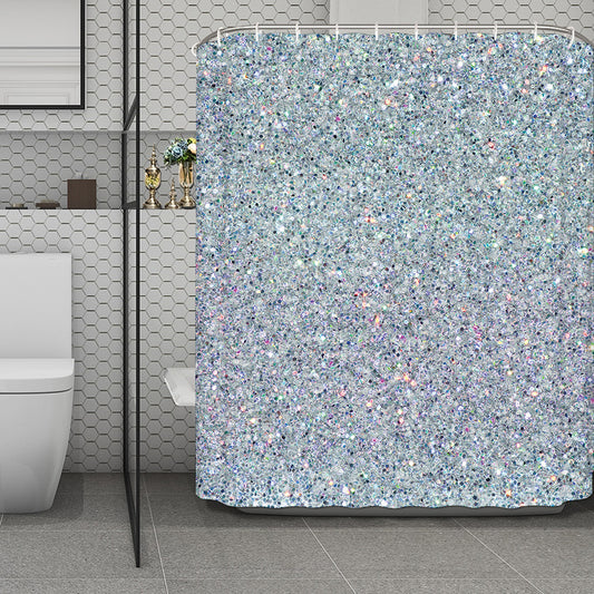Diamond (NOT Real) Glitter Print Polyester Shower Curtain