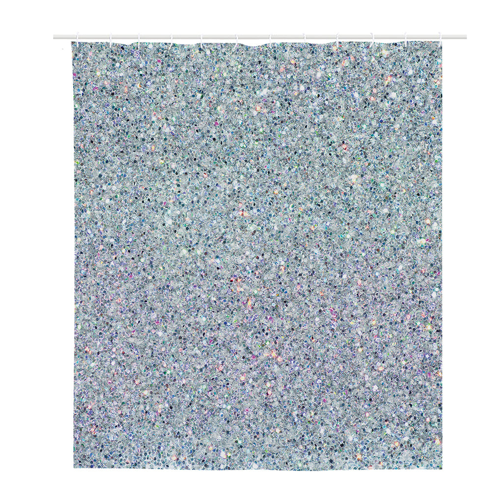 Diamond (NOT Real) Glitter Print Polyester Shower Curtain