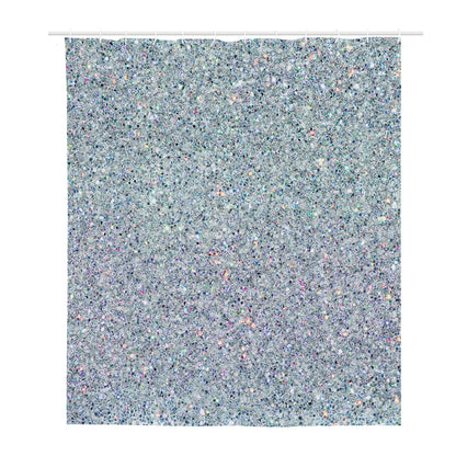 Diamond (NOT Real) Glitter Print Polyester Shower Curtain