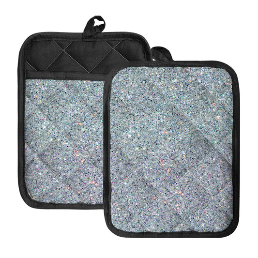 Diamond (NOT Real) Glitter Print Pot Holders With Pocket
