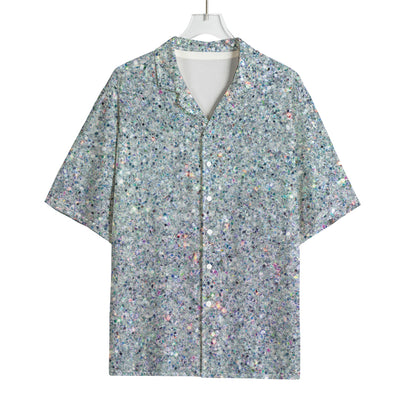 Diamond (NOT Real) Glitter Print Rayon Hawaiian Shirt