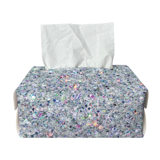 Diamond (NOT Real) Glitter Print Rectangle Tissue Box Cover