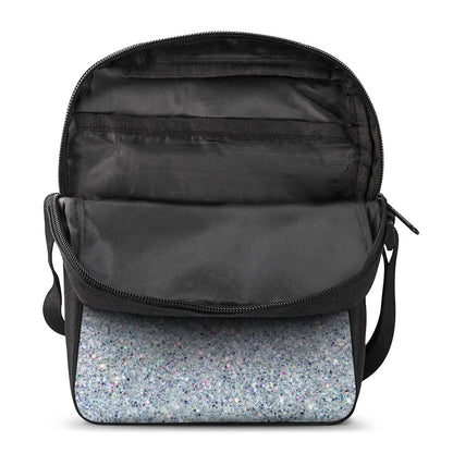 Diamond (NOT Real) Glitter Print Rectangular Crossbody Bag