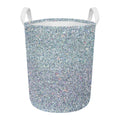 Diamond (NOT Real) Glitter Print Round Laundry Basket