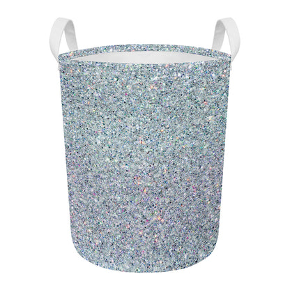 Diamond (NOT Real) Glitter Print Round Laundry Basket