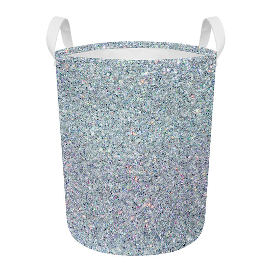 Diamond (NOT Real) Glitter Print Round Laundry Basket