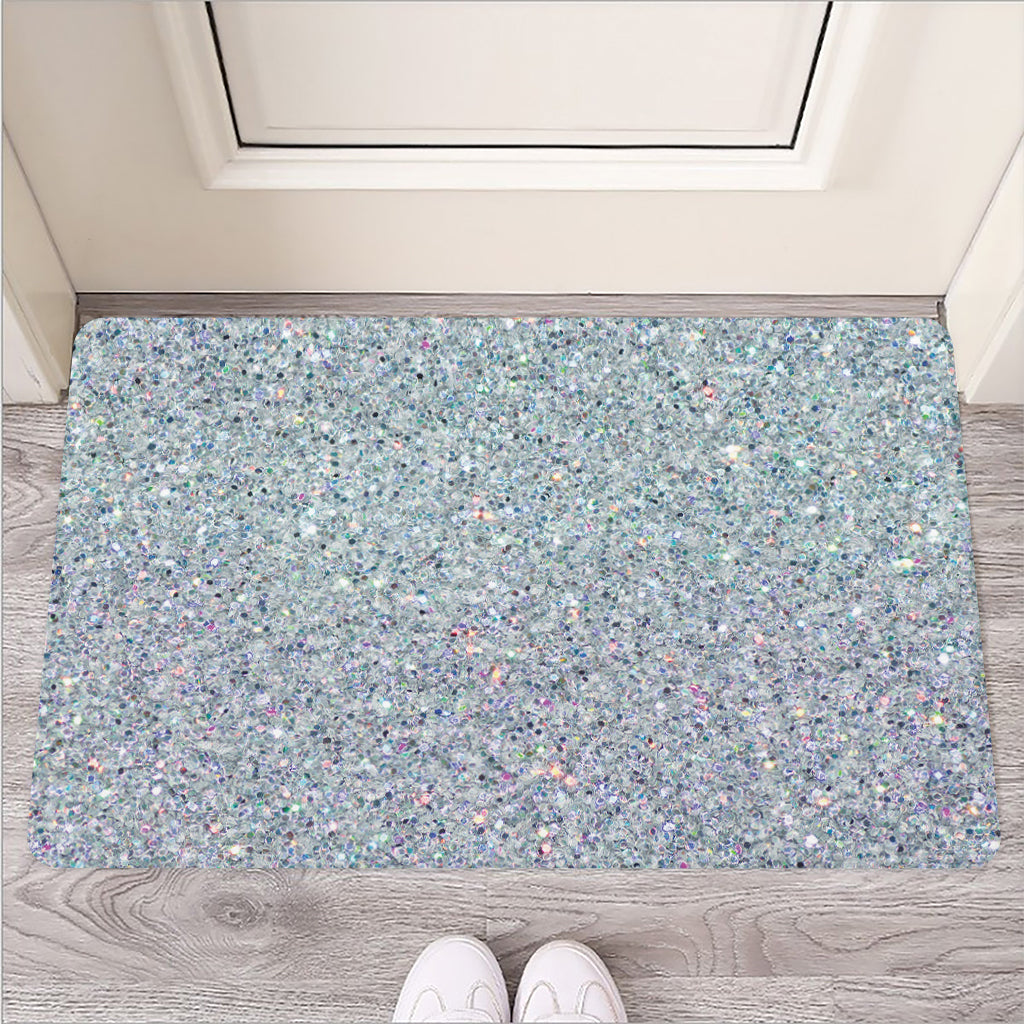 Diamond (NOT Real) Glitter Print Rubber Doormat