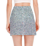 Diamond (NOT Real) Glitter Print Side Slit Mini Skirt