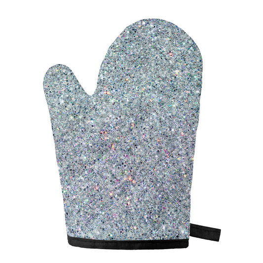 Diamond (NOT Real) Glitter Print Single Oven Mitt