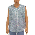 Diamond (NOT Real) Glitter Print Sleeveless Baseball Jersey