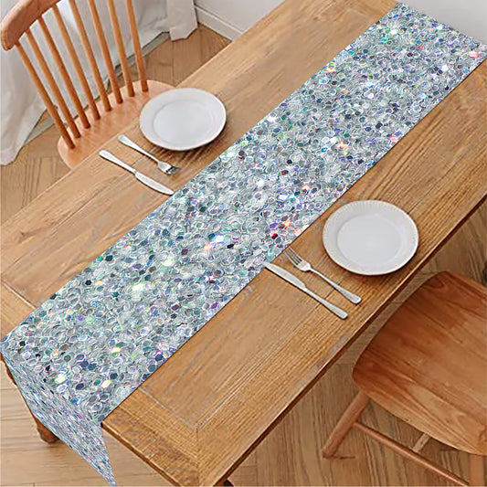 Diamond (NOT Real) Glitter Print Table Runner