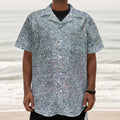Diamond (NOT Real) Glitter Print Textured Short Sleeve Shirt