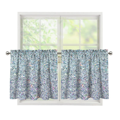Diamond (NOT Real) Glitter Print Tier Curtains