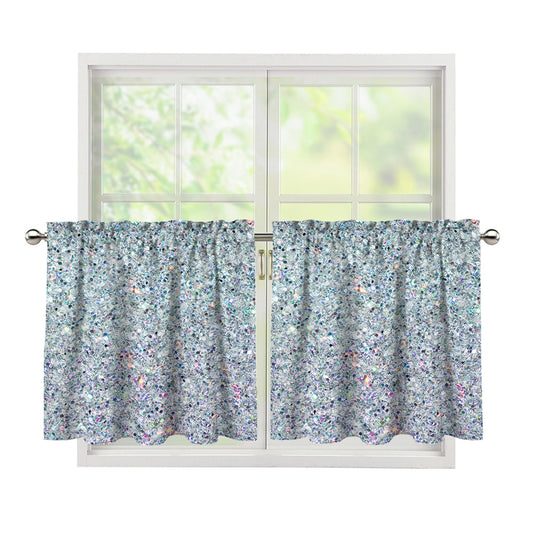 Diamond (NOT Real) Glitter Print Tier Curtains