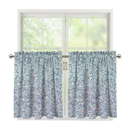 Diamond (NOT Real) Glitter Print Tier Curtains