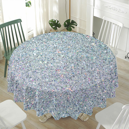 Diamond (NOT Real) Glitter Print Waterproof Round Tablecloth