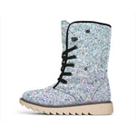 Diamond (NOT Real) Glitter Print Winter Boots