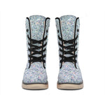 Diamond (NOT Real) Glitter Print Winter Boots