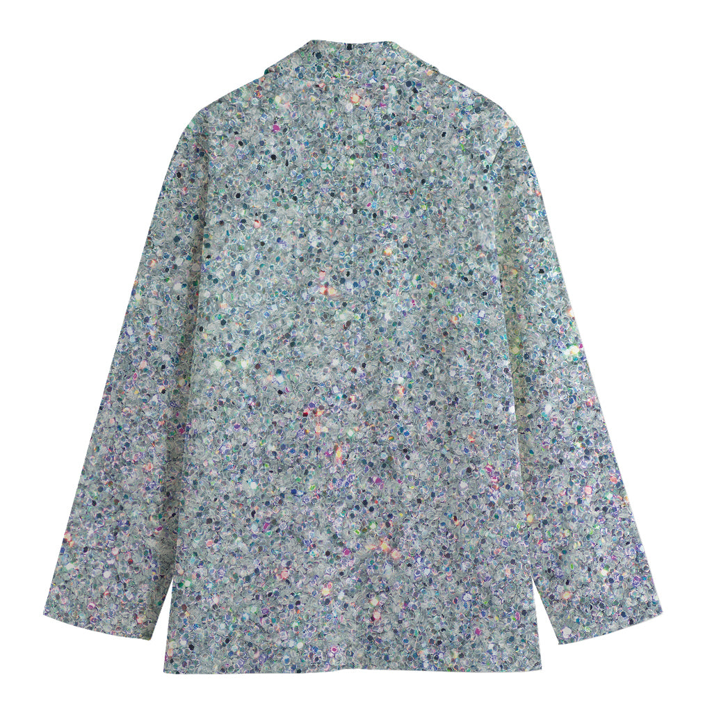 Diamond (NOT Real) Glitter Print Women's Cotton Blazer