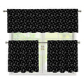 Diamond Pattern Print 3 Piece Kitchen Curtains