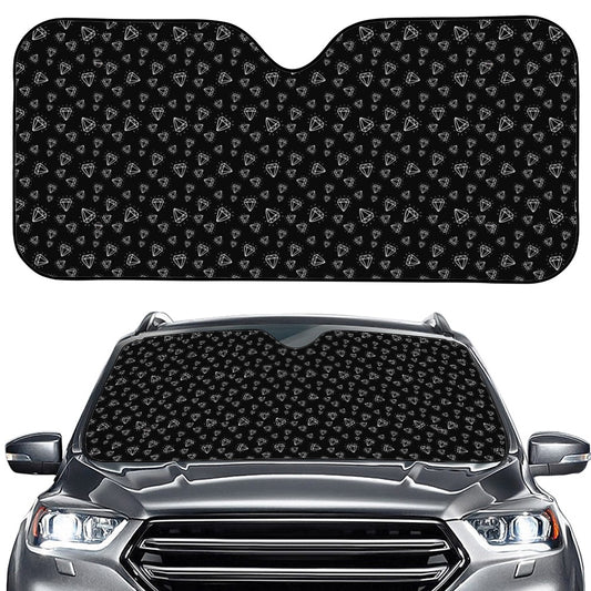 Diamond Pattern Print Car Windshield Sun Shade