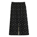 Diamond Pattern Print Cotton Front Slit Maxi Skirt