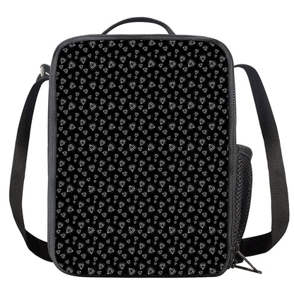 Diamond Pattern Print Crossbody Lunch Bag