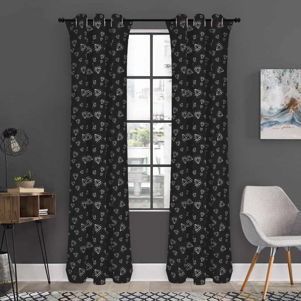Diamond Pattern Print Curtain